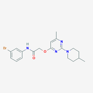 molecular formula C19H23BrN4O2 B2625738 N-(3-bromophenyl)-2-{[6-methyl-2-(4-methylpiperidin-1-yl)pyrimidin-4-yl]oxy}acetamide CAS No. 1226434-90-7