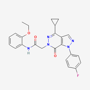 molecular formula C24H22FN5O3 B2625740 2-(4-环丙基-1-(4-氟苯基)-7-氧代-1H-吡唑并[3,4-d]哒嗪-6(7H)-基)-N-(2-乙氧苯基)乙酰胺 CAS No. 1105237-55-5