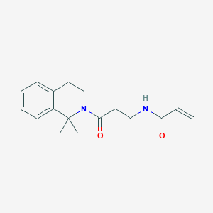 molecular formula C17H22N2O2 B2625744 N-[3-(1,1-Dimethyl-3,4-dihydroisoquinolin-2-yl)-3-oxopropyl]prop-2-enamide CAS No. 2201047-86-9