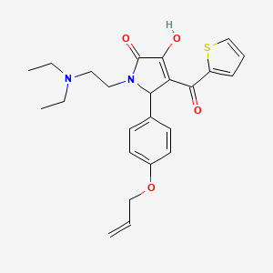 molecular formula C24H28N2O4S B2625749 5-(4-(烯丙氧基)苯基)-1-(2-(二乙氨基)乙基)-3-羟基-4-(噻吩-2-羰基)-1H-吡咯-2(5H)-酮 CAS No. 618087-66-4