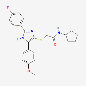 N-CYCLOPENTYL-2-{[2-(4-FLUOROPHENYL)-5-(4-METHOXYPHENYL)-1H-IMIDAZOL-4-YL]SULFANYL}ACETAMIDE