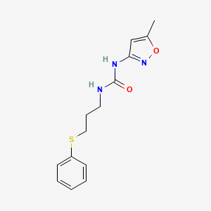molecular formula C14H17N3O2S B2625755 1-(5-甲基异恶唑-3-基)-3-(3-(苯硫基)丙基)脲 CAS No. 899969-16-5