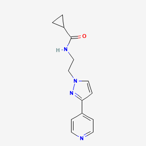 molecular formula C14H16N4O B2625760 N-(2-(3-(pyridin-4-yl)-1H-pyrazol-1-yl)ethyl)cyclopropanecarboxamide CAS No. 1448056-24-3