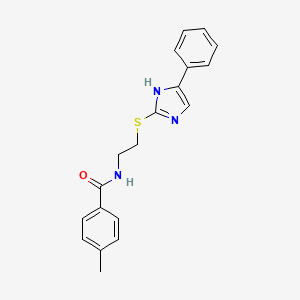 molecular formula C19H19N3OS B2625769 4-甲基-N-(2-((5-苯基-1H-咪唑-2-基)硫代)乙基)苯甲酰胺 CAS No. 886897-51-4