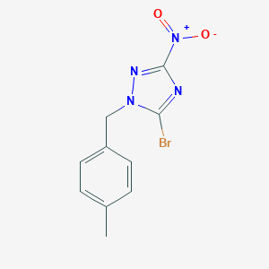 molecular formula C10H9BrN4O2 B262577 5-bromo-1-(4-methylbenzyl)-3-nitro-1H-1,2,4-triazole 
