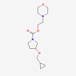 molecular formula C15H26N2O4 B2625770 2-吗啉乙基 3-(环丙基甲氧基)吡咯烷-1-羧酸盐 CAS No. 2034344-10-8