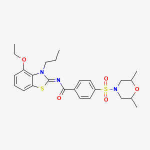 molecular formula C25H31N3O5S2 B2625775 (Z)-4-((2,6-二甲基吗啉基)磺酰基)-N-(4-乙氧基-3-丙基苯并[d]噻唑-2(3H)-亚甲基)苯甲酰胺 CAS No. 1006798-35-1