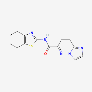 molecular formula C14H13N5OS B2625778 N-(4,5,6,7-tetrahydro-1,3-benzothiazol-2-yl)imidazo[1,2-b]pyridazine-6-carboxamide CAS No. 2415584-03-9