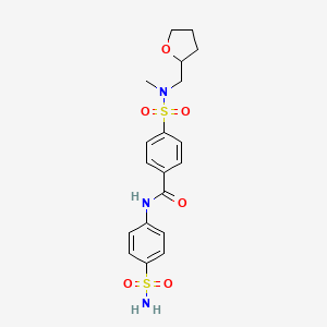 molecular formula C19H23N3O6S2 B2625780 4-(N-甲基-N-((四氢呋喃-2-基)甲基)磺酰胺基)-N-(4-磺酰胺基苯基)苯甲酰胺 CAS No. 892838-27-6