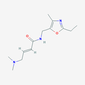 molecular formula C13H21N3O2 B2625786 (E)-4-(Dimethylamino)-N-[(2-ethyl-4-methyl-1,3-oxazol-5-yl)methyl]but-2-enamide CAS No. 2411327-60-9