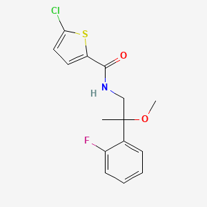 molecular formula C15H15ClFNO2S B2625791 5-Chloro-N-[2-(2-fluorophenyl)-2-methoxypropyl]thiophene-2-carboxamide CAS No. 1797183-99-3