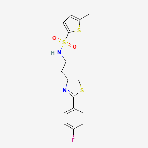 molecular formula C16H15FN2O2S3 B2625800 N-[2-[2-(4-fluorophenyl)-1,3-thiazol-4-yl]ethyl]-5-methylthiophene-2-sulfonamide CAS No. 923233-65-2