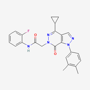 2-(4-cyclopropyl-1-(3,4-dimethylphenyl)-7-oxo-1H-pyrazolo[3,4-d]pyridazin-6(7H)-yl)-N-(2-fluorophenyl)acetamide