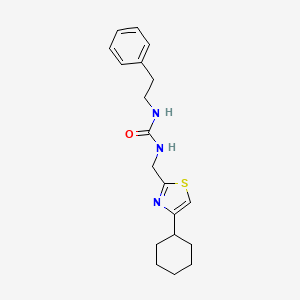molecular formula C19H25N3OS B2625803 1-((4-环己基噻唑-2-基)甲基)-3-苯乙基脲 CAS No. 2034335-72-1