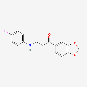 molecular formula C16H14INO3 B2625804 1-(1,3-苯二氧杂环-5-基)-3-(4-碘苯胺)-1-丙酮 CAS No. 883794-43-2