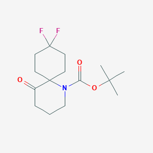 molecular formula C15H23F2NO3 B2625806 Tert-butyl 9,9-difluoro-5-oxo-1-azaspiro[5.5]undecane-1-carboxylate CAS No. 2580214-16-8