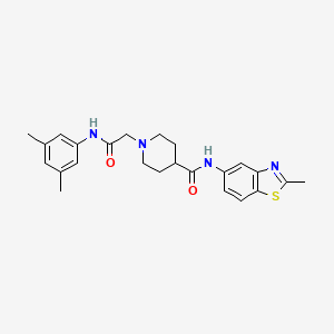 molecular formula C24H28N4O2S B2625808 1-(2-((3,5-二甲苯基)氨基)-2-氧代乙基)-N-(2-甲苯并[d]噻唑-5-基)哌啶-4-甲酰胺 CAS No. 1203281-38-2