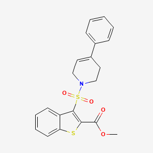 molecular formula C21H19NO4S2 B2625810 3-[(4-苯基-3,6-二氢吡啶-1(2H)-基)磺酰基]-1-苯并噻吩-2-羧酸甲酯 CAS No. 899977-55-0