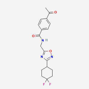 4-acetyl-N-((3-(4,4-difluorocyclohexyl)-1,2,4-oxadiazol-5-yl)methyl)benzamide