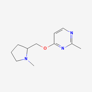 molecular formula C11H17N3O B2625817 2-Methyl-4-[(1-methylpyrrolidin-2-yl)methoxy]pyrimidine CAS No. 2199901-67-0