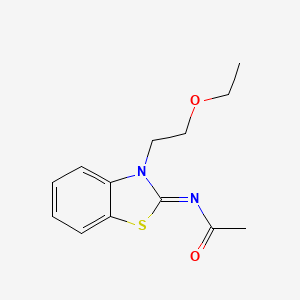 molecular formula C13H16N2O2S B2625824 N-[3-(2-乙氧基乙基)-1,3-苯并噻唑-2-亚甲基]乙酰胺 CAS No. 865162-28-3
