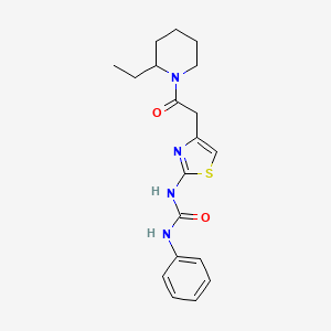 molecular formula C19H24N4O2S B2625826 1-(4-(2-(2-Ethylpiperidin-1-yl)-2-oxoethyl)thiazol-2-yl)-3-phenylurea CAS No. 921474-60-4