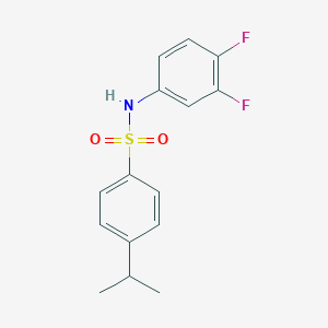molecular formula C15H15F2NO2S B262583 N-(3,4-difluorophenyl)-4-isopropylbenzenesulfonamide 