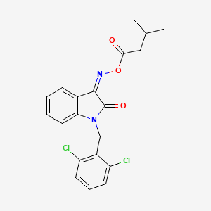 molecular formula C20H18Cl2N2O3 B2625833 [(Z)-[1-[(2,6-dichlorophenyl)methyl]-2-oxoindol-3-ylidene]amino] 3-methylbutanoate CAS No. 252579-07-0