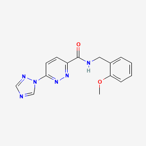 molecular formula C15H14N6O2 B2625841 N-(2-methoxybenzyl)-6-(1H-1,2,4-triazol-1-yl)pyridazine-3-carboxamide CAS No. 1448056-85-6