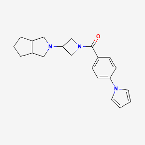 molecular formula C21H25N3O B2625844 [3-(3,3a,4,5,6,6a-Hexahydro-1H-cyclopenta[c]pyrrol-2-yl)azetidin-1-yl]-(4-pyrrol-1-ylphenyl)methanone CAS No. 2415630-44-1