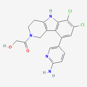 1-[9-(6-aminopyridin-3-yl)-6,7-dichloro-1,3,4,5-tetrahydro-2H-pyrido[4,3-b]indol-2-yl]-2-hydroxyethan-1-one