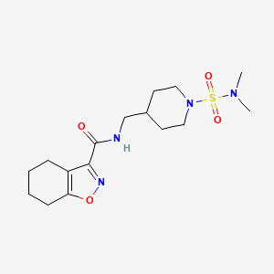 molecular formula C16H26N4O4S B2625849 N-((1-(N,N-dimethylsulfamoyl)piperidin-4-yl)methyl)-4,5,6,7-tetrahydrobenzo[d]isoxazole-3-carboxamide CAS No. 2034375-54-5