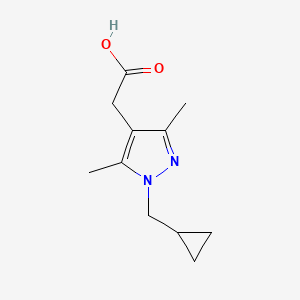 molecular formula C11H16N2O2 B2625850 2-[1-(cyclopropylmethyl)-3,5-dimethyl-1H-pyrazol-4-yl]acetic acid CAS No. 1341844-98-1