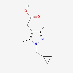 molecular formula C11H16N2O2 B2625850 2-[1-(环丙基甲基)-3,5-二甲基-1H-吡唑-4-基]乙酸 CAS No. 1341844-98-1