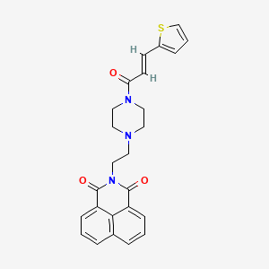 molecular formula C25H23N3O3S B2625851 (E)-2-(2-(4-(3-(噻吩-2-基)丙烯酰)哌嗪-1-基)乙基)-1H-苯并[de]异喹啉-1,3(2H)-二酮 CAS No. 371232-10-9