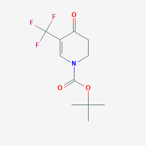 molecular formula C11H14F3NO3 B2625855 Tert-butyl 4-oxo-5-(trifluoromethyl)-2,3-dihydropyridine-1-carboxylate CAS No. 1667744-92-4