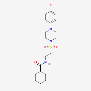 molecular formula C19H28FN3O3S B2625858 N-(2-((4-(4-fluorophenyl)piperazin-1-yl)sulfonyl)ethyl)cyclohexanecarboxamide CAS No. 897618-49-4