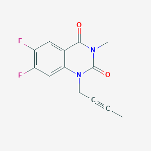 molecular formula C13H10F2N2O2 B2625862 1-(but-2-yn-1-yl)-6,7-difluoro-3-methylquinazoline-2,4(1H,3H)-dione CAS No. 2176201-19-5