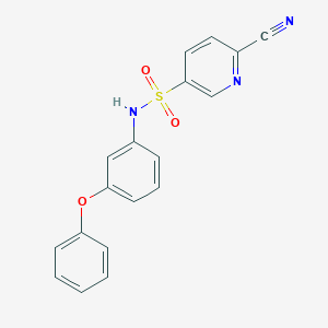 molecular formula C18H13N3O3S B2625863 6-Cyano-N-(3-phenoxyphenyl)pyridine-3-sulfonamide CAS No. 2305420-34-0