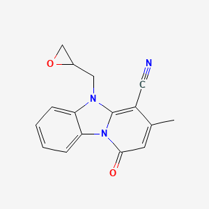 molecular formula C16H13N3O2 B2625867 3-Methyl-5-(oxiran-2-ylmethyl)-1-oxopyrido[1,2-a]benzimidazole-4-carbonitrile CAS No. 890008-11-4