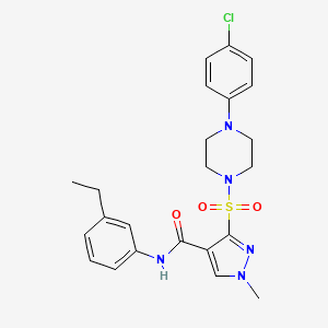 molecular formula C23H26ClN5O3S B2625870 N-(2-methoxyethyl)-6-[(4-{[(3-methoxyphenyl)sulfonyl]amino}phenyl)thio]nicotinamide CAS No. 1251615-05-0