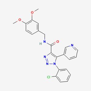 molecular formula C23H20ClN5O3 B2625871 1-(2-chlorophenyl)-N-(3,4-dimethoxybenzyl)-5-(pyridin-3-yl)-1H-1,2,3-triazole-4-carboxamide CAS No. 1207037-41-9