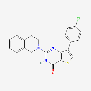 molecular formula C21H16ClN3OS B2625874 7-(4-chlorophenyl)-2-(3,4-dihydroisoquinolin-2(1H)-yl)thieno[3,2-d]pyrimidin-4(3H)-one CAS No. 1226456-05-8