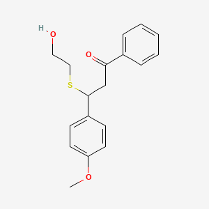 molecular formula C18H20O3S B2625876 3-[(2-Hydroxyethyl)sulfanyl]-3-(4-methoxyphenyl)-1-phenylpropan-1-one CAS No. 302935-52-0