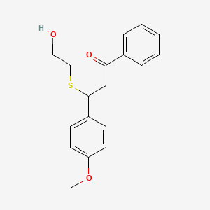 molecular formula C18H20O3S B2625876 3-((2-Hydroxyethyl)thio)-3-(4-methoxyphenyl)-1-phenylpropan-1-one CAS No. 302935-52-0