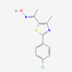 molecular formula C12H11ClN2OS B2625878 1-[2-(4-Chlorophenyl)-4-methyl-1,3-thiazol-5-yl]-1-ethanone oxime CAS No. 860788-21-2
