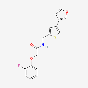 molecular formula C17H14FNO3S B2625884 2-(2-Fluorophenoxy)-N-[[4-(furan-3-yl)thiophen-2-yl]methyl]acetamide CAS No. 2380070-44-8