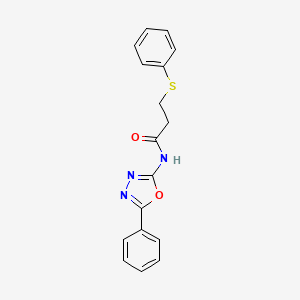 molecular formula C17H15N3O2S B2625891 N-(5-phenyl-1,3,4-oxadiazol-2-yl)-3-phenylsulfanylpropanamide CAS No. 865287-62-3