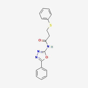 molecular formula C17H15N3O2S B2625891 N-(5-苯基-1,3,4-恶二唑-2-基)-3-苯硫基丙酰胺 CAS No. 865287-62-3