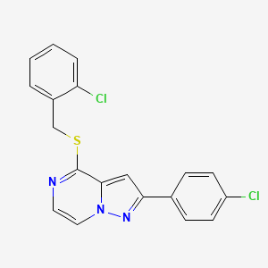 4-[(2-Chlorobenzyl)thio]-2-(4-chlorophenyl)pyrazolo[1,5-a]pyrazine